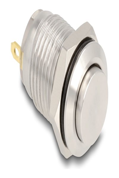 Delock Tryckknapp - för 12 mm installation, 2 x lödanslutning - 20983