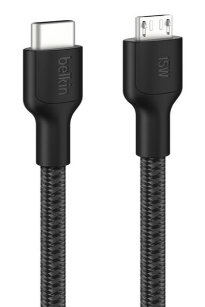 Belkin BoostCharge Pro USB C Micro-USB A Black - Cable - Digital/Data - Cable - Digital - CAB026HQ1MBK