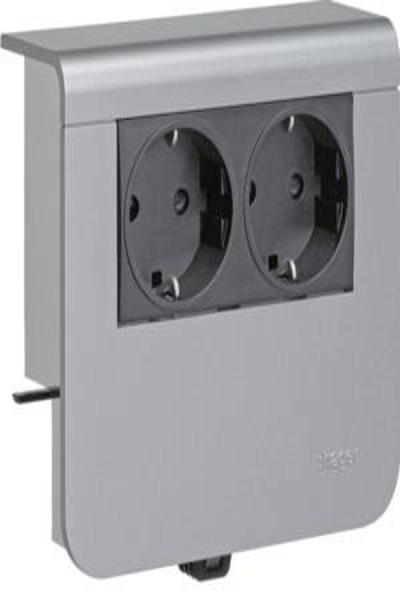 Support d'appareil Hager 2 pour prise SL20055900D1 décor alu