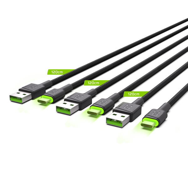 Green Cell KABGCSET03 - 2 m - USB A - USB C - 480 Mbit/s - KABGCSET03
