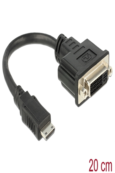 Delock Adapter - 19-stifts mini HDMI Typ C hane till DVI-I hona - 65564