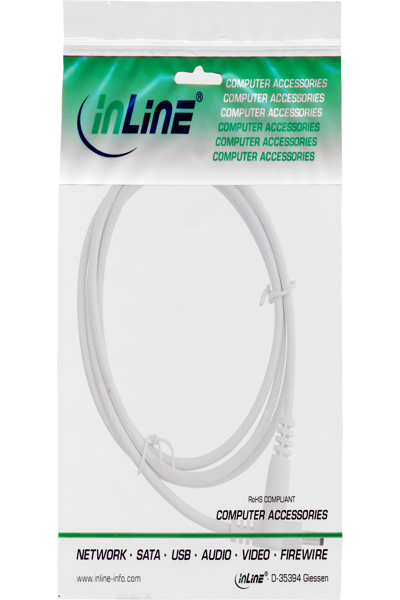 Câble d'extension CC InLine - CC mâle/femelle 4,0 x 1,7 mm - blanc - 3 m