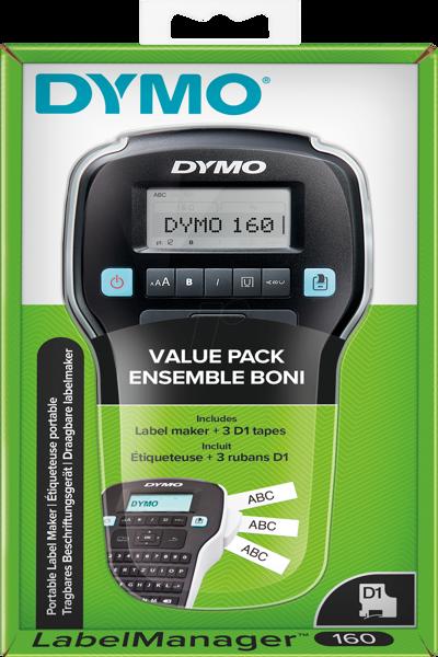 Dymo LabelManager 160 Starter-Set m. 3 D1-Baender 12mm Qwertz - Label Printer