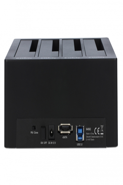 Delock USB 3.0 Docking Station for 4 x SATA HDD / SSD with Clone Function - 64063