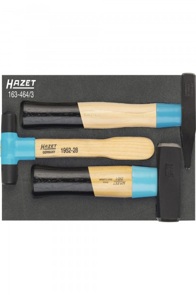 HAZET 163-464/3 Jeu de marteaux à bois bleus