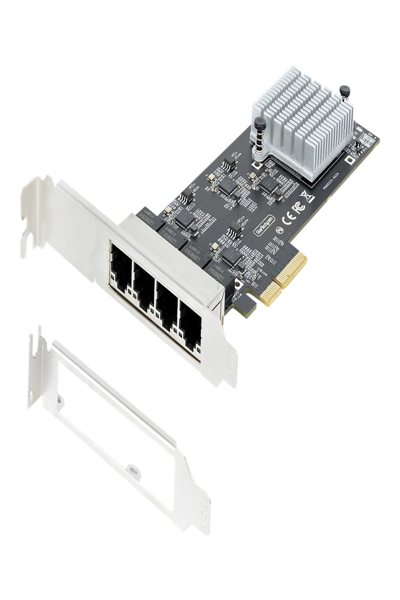 StarTech.com 4-portars 2,5 Gbps NBASE-T PCIe nätverkskort, Intel I225-V-chip, fyrportars nätverkskort för datorer, multi-gigabit nätverkskort, PCI Express-server-LAN-kort, stationärt Ethernet-gränssnittskort, PCI Express 2.0 (PR42GI-NETWORK-CARD) - PR42GI-NETWORK-CARD