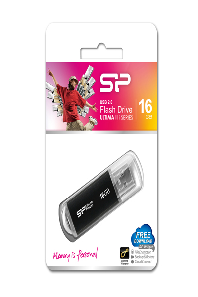 Silicon Power Ultima ? - 16 GB - USB Type-A - 2.0 - Cap - 10 g - Black