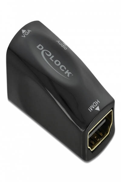 Delock Adapter - HDMI-hona till HD-15 (VGA), mini-phone stereo 3,5 mm hona - 66560