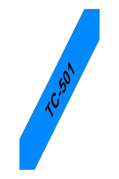 Brother Black, blue - Roll (1.2cm x 7.7m) 1 pcs. printer tape - TC501