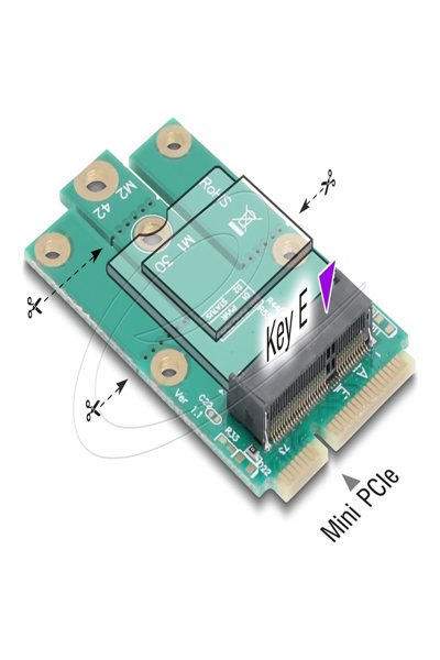 Delock 64338 - Adapter Mini PCIe Stecker> M.2 Key E Slot - 64338