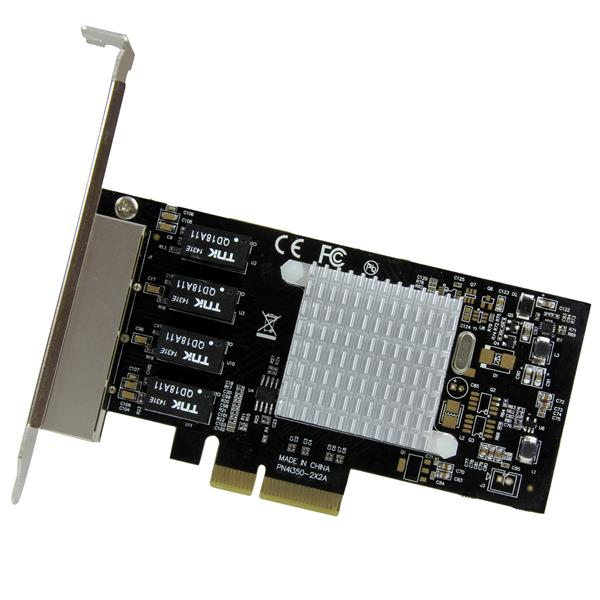 StarTech 4 Port PCI Express Gigabit Ethernet Network Card - Intel I350 NIC - 4-port PCIe Network Adapter with Intel Chip - Network Adapter - PCIe x4 - ST4000SPEXI