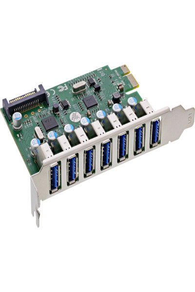 InLine USB-A 3.2 Gen.1 7 Port Host Controller PCIe - SATA Power - 76661L