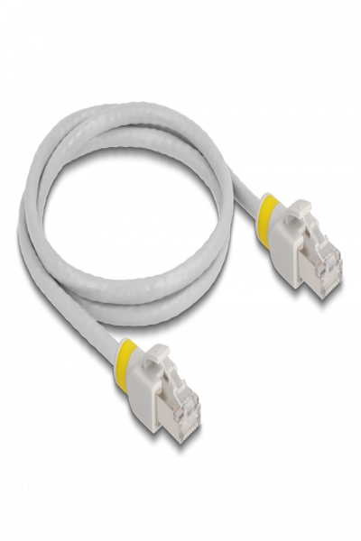 Delock Cat.6A S/FTP RJ45 Network Cable with Colored Clips Grey 1m