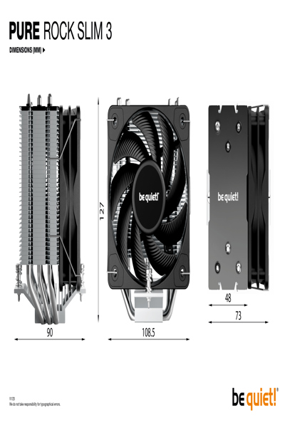 BE QUIET! PURE ROCK SLIM 3 CPU COOLER - BK047