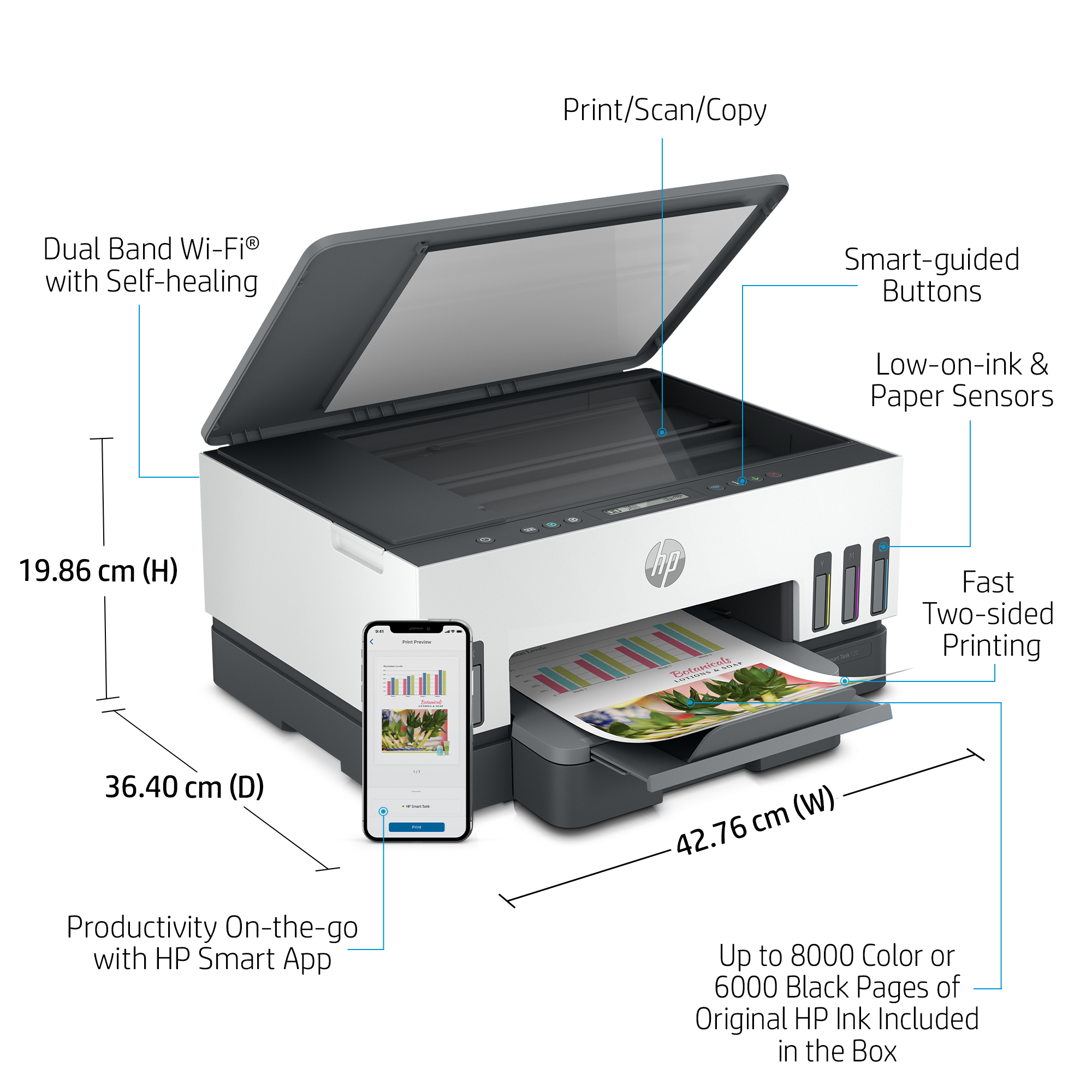 HP Printer Smart Tank 7006 All-in-One - Inkjet - Colored - 28B55A#BHC