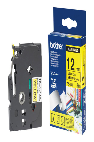 Brother Black, transparent - Roll (1.2cm x 7.7m) 1 pcs. printer tape - TC101