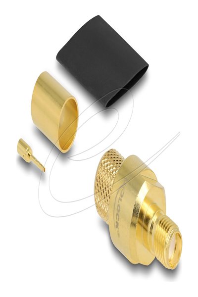 Delock SMA socket for crimping LMR400 with heat shrink tubing - 91782