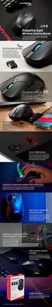 HP HyperX Pulsefire Dart Gaming - Mouse - 4P5Q4AA