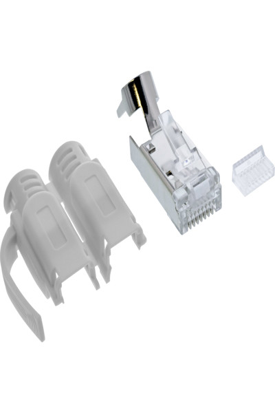 InLine Crimp connector Cat.6A RJ45 shielded - 3-piece grey 100-pack - 76016A