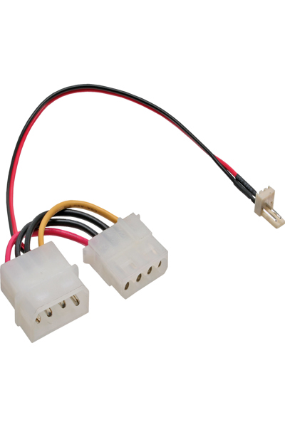 Câble adaptateur de ventilateur en ligne 3 broches / alimentation 4 broches 0,3 m