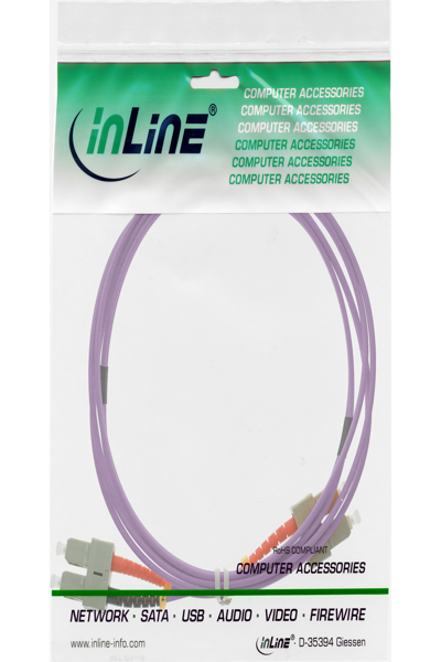 InLine Fiber Optical Duplex Cable SC/SC 50/125µm OM4 0.5m - 83555P