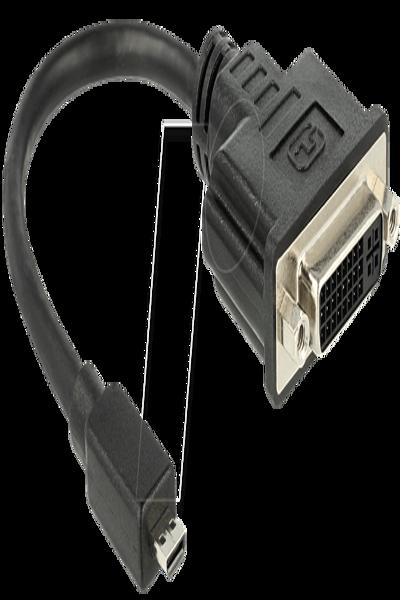 Delock Adapter - 19-stifts micro HDMI Typ D-hane till DVI-D-hona - 65563