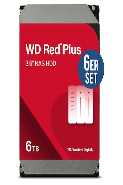 WD Red Plus Lot de 6 WD60EFPX - 6 To 5400 tr/min 256 Mo 3,5 pouces SATA 6 Gbit/s - Disque dur - Serial ATA