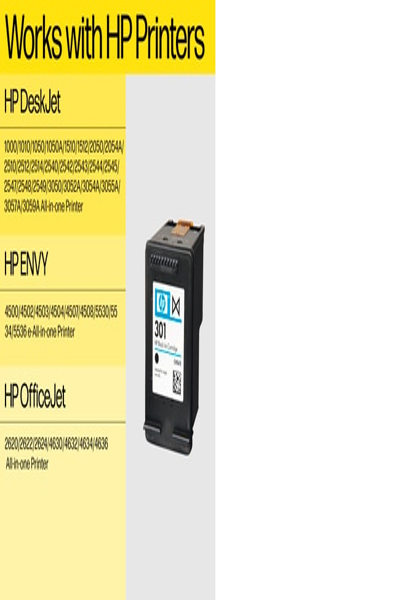 HP 301 Standard Yield Ink Cartridge: Black/Tri-color, 2 Pcs - N9J72AE#301