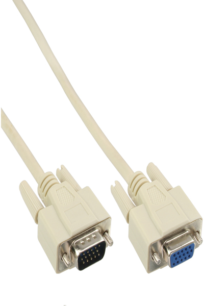 InLine VGA Cable 15 HD male / female beige 5m - 17735