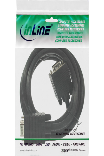 Câble S-VGA InLine 15HD mâle / mâle noir 2 m