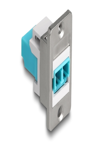 Delock Panel Mount LC Duplex zu Buchse silber weiss - 90888