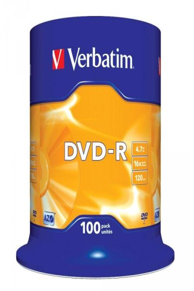Verbatim 100 x DVD-R - 4.7 GB 16x - 43549#PK1
