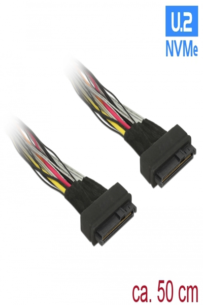 Delock SAS intern kabel - U.2 (SFF-8639) (hona) till U.2 (SFF-8639) (hona) - 84824