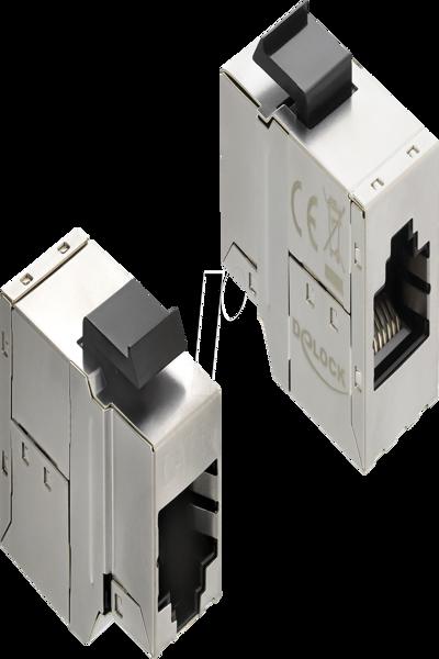 Delock Keystone module coupling RJ45 socket to Cat.6a - Digital/Display/Video - Network - 90835
