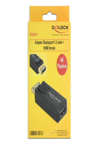 Delock 4K Passive - Adapter - DisplayPort male to HDMI female - 65571