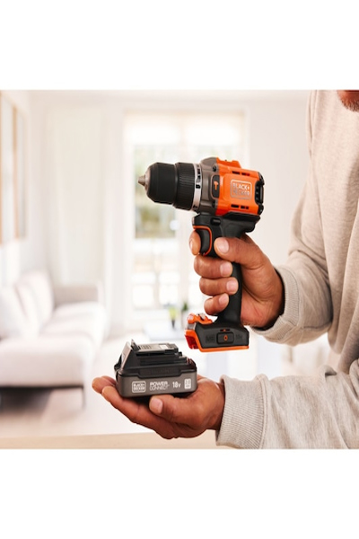 Black & Decker BCD383D1XC-QW, Pistol grip drill, Orange, 1.3 cm, Battery, 2 Ah, 18 V - BCD383D1XC-QW