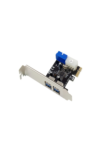 InLine 2+2ports USB 3.2 Gen.1 host controller - PCIe - w/SATA power + LP bracket - 76666G