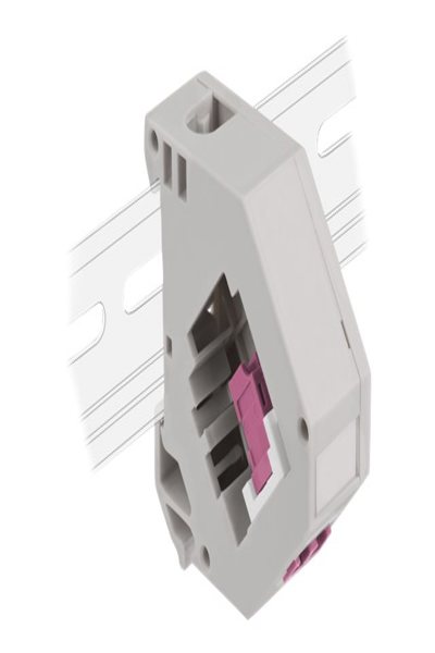 Delock DIN Rail Adapter with Keystone LC Duplex Female to LC Duplex Female Violet - Grey/White - Plastic - 87195