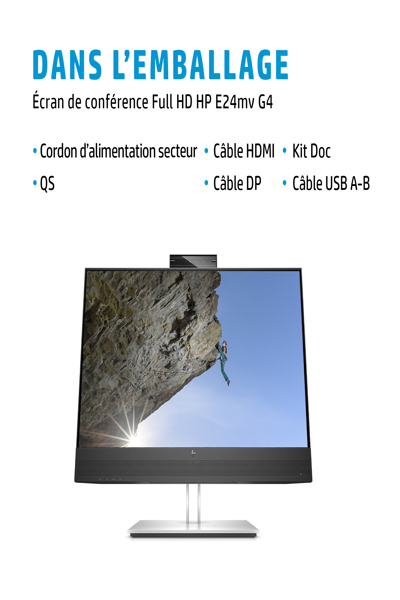 HP E24MV G4 Conferencing Monitor: 24-inch (60.5 cm) conferencing monitor. - 169L0E9#ABU