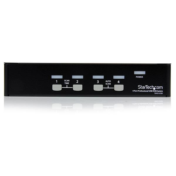 StarTech 4 Port VGA USB KVM Switch with Hub - Professional VGA KVM switch - KVM switch - USB - 4 x KVM port(s) - 1 local user - Desktop (SV431USB) - SV431USB