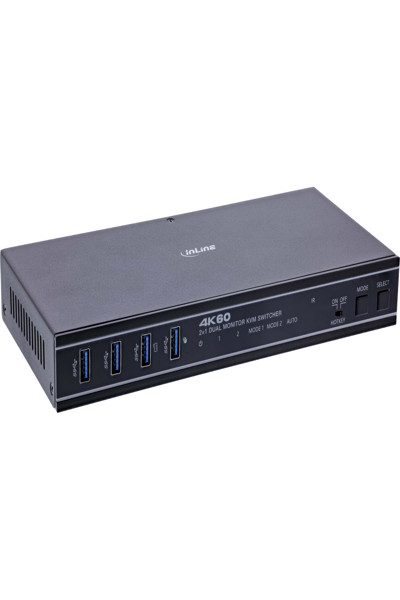 INLINE KVM SWITCH 2-WAY HDMI & DP DUAL MONITOR 4K60HZ