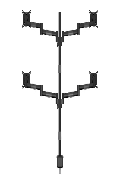 Hagor M VESA Deskmount: Officeline Quad Black monitor mount.
