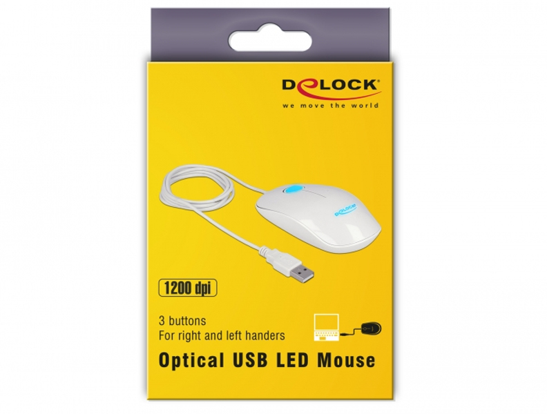 Delock 12537 Mouse USB Type-A Optical 1200 DPI - 12537