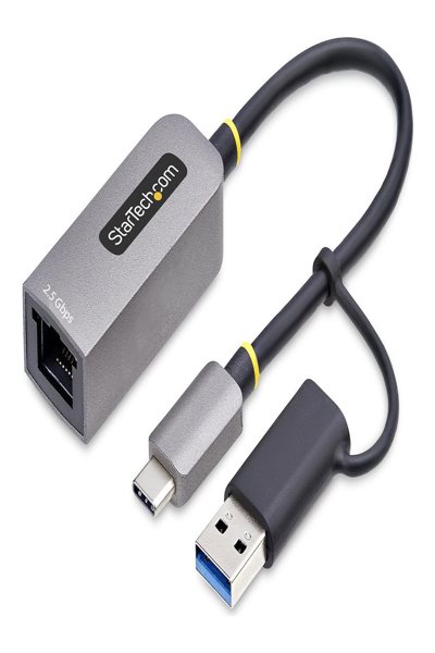StarTech.com 2,5 GbE USB-C till Ethernet-adapter med USB-A Konverterare - U2GA-USB-C-ETHERNET