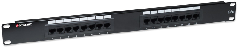 Cat5e Patch Panel - RJ-45 X 16 - Black - 1U - 513548