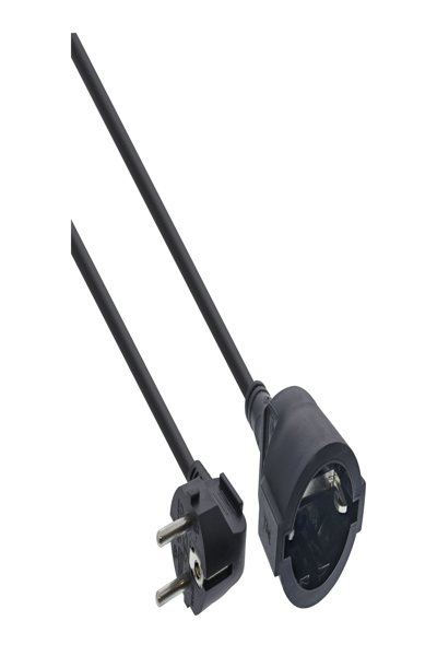 Câble d'extension d'alimentation InLine Type F coudé - noir - 5 m