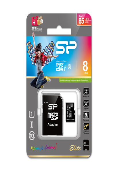 SILICON POWER ELITE 8GB MICROSDHC UHS-I - SP008GBSTHBU1V10-SP
