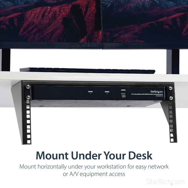 StarTech 4 HE 19 inch Vertical Wall Mount Rack Bracket Made of Steel - Black Bracket - 4U - RK419WALLV