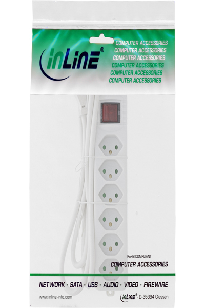 Multiprise InLine SUISSE 6 prises Blanc 1,5 m