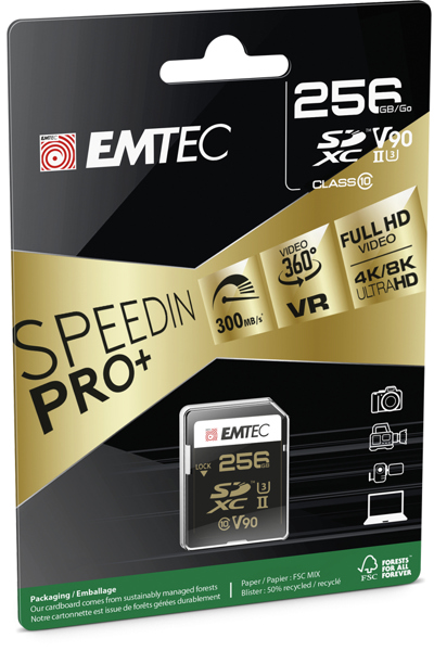 EMTEC SD UHS-II V90 SpeedIN Pro+ - Secure Digital (SD) - ECMSD256GUHS2V90